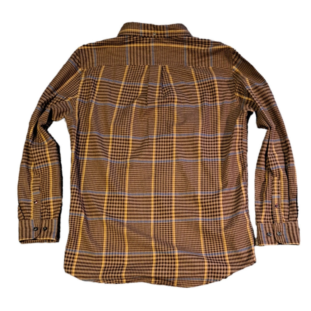 TOMMY HILFIGER SIZE LARGE LONG SLEEVE FULL FRONT BUTTON COLLAR SHIRT - Picture 3 of 5